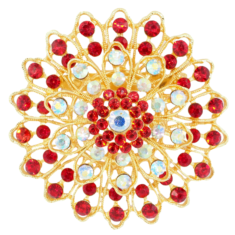 Брошь Красный цветок фото №2