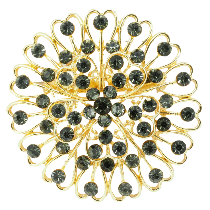 Брошка Квітка з чорними стразами фото №25 Брошка Квітка з чорними стразами фото №25
