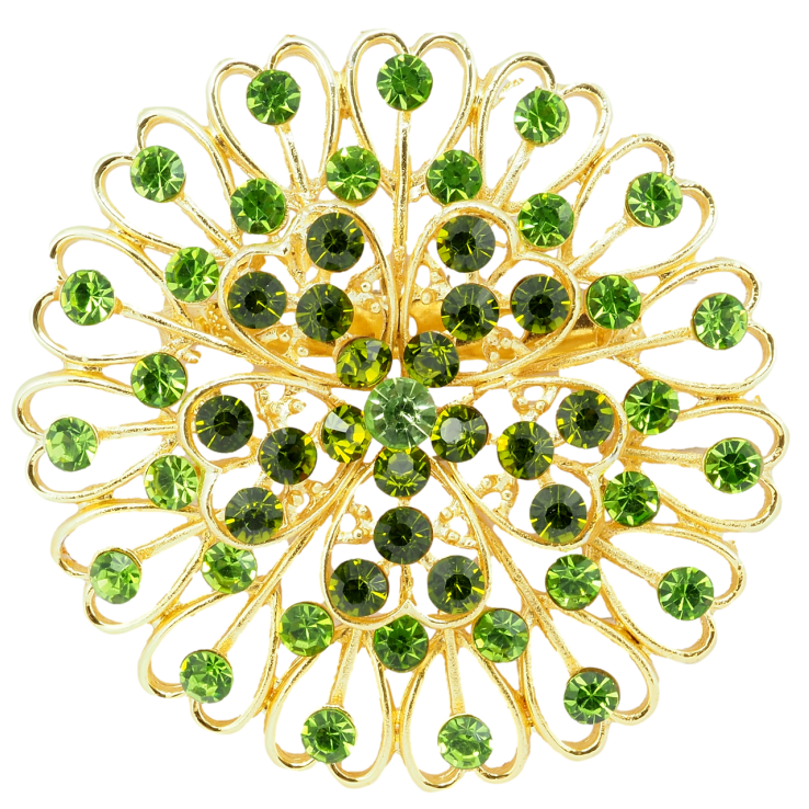 Брошь Цветок с зелеными стразами фото №17 Брошь Цветок с зелеными стразами фото №17