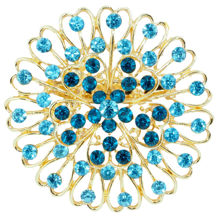 Брошка Квітка з бірюзовими стразами фото №23 Брошка Квітка з бірюзовими стразами фото №23