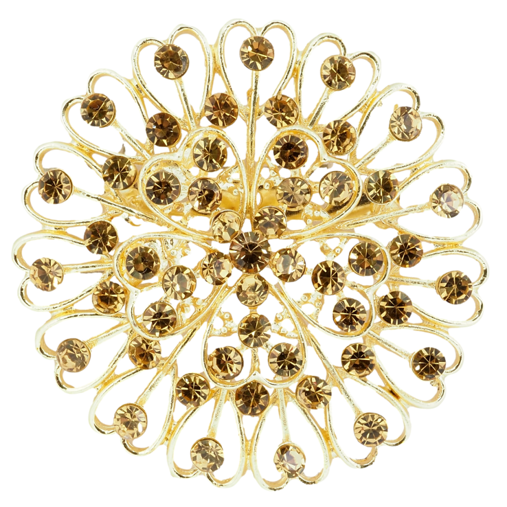 Брошка Квітка з коричневими стразами фото №14 Брошка Квітка з коричневими стразами фото №14