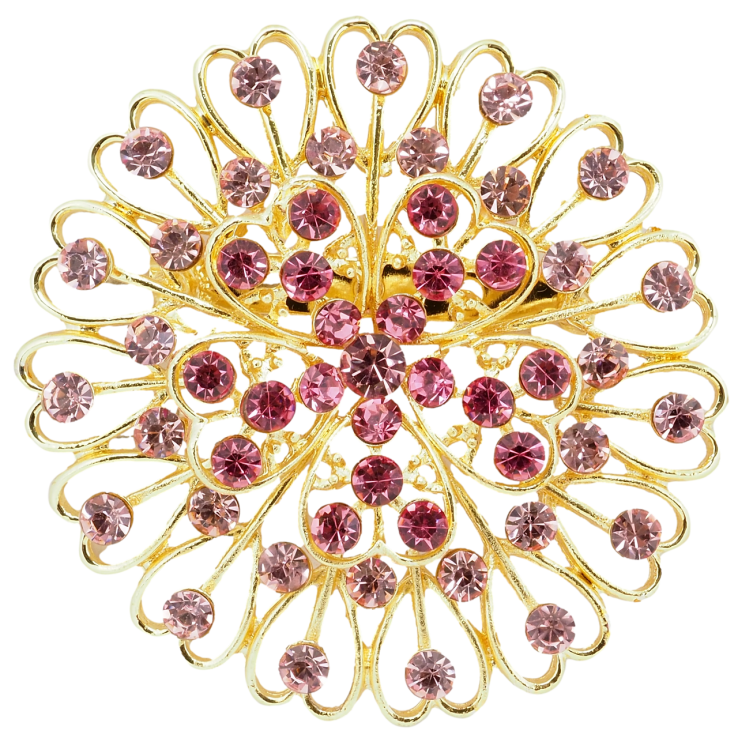 Брошь Цветок с розовыми стразами фото №9 Брошь Цветок с розовыми стразами фото №9