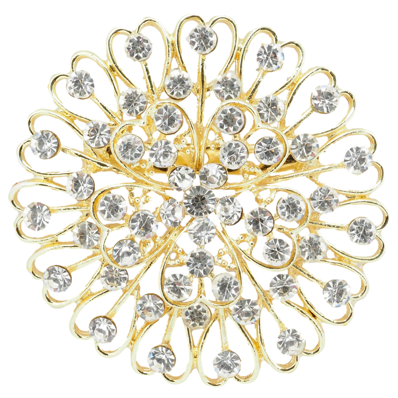 Брошь Цветок со стразами фото №1