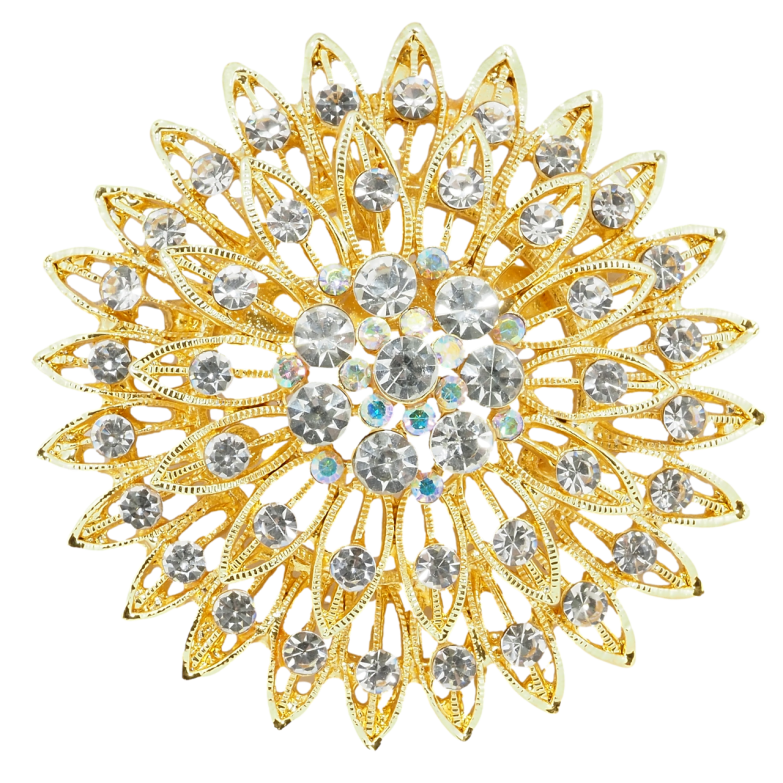 Брошка Квітка з стразами фото №1 Брошка Квітка з стразами фото №1