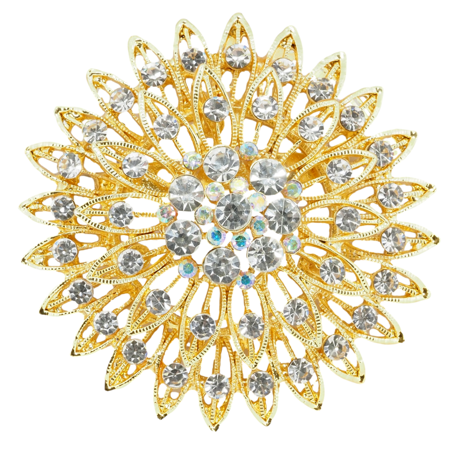 Брошка Квітка з стразами фото №1 Брошка Квітка з стразами фото №1