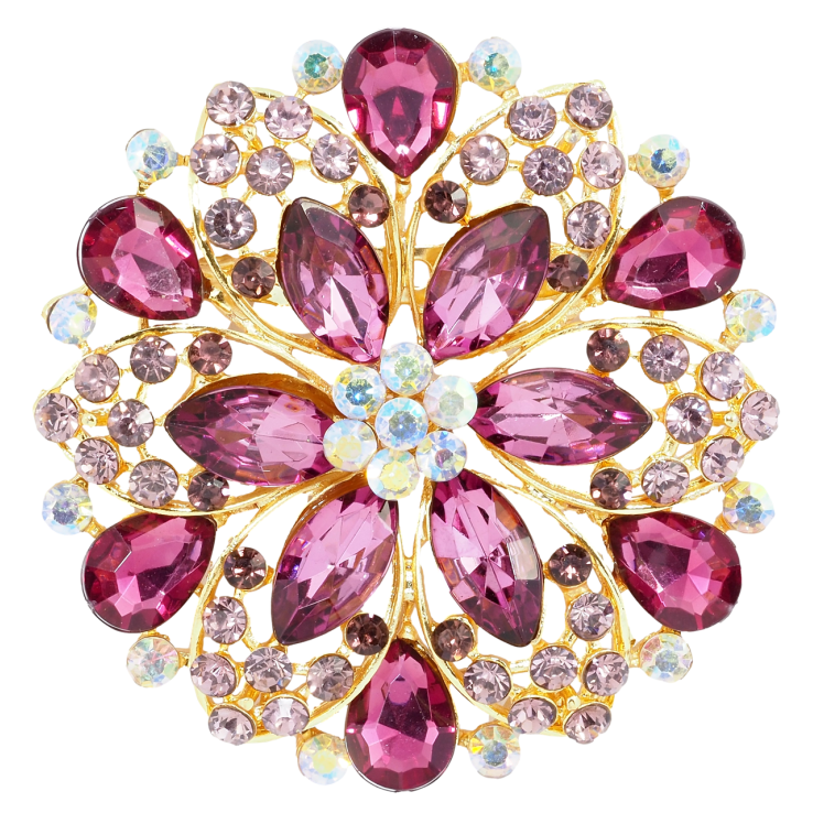 Брошь Цветок с розовыми стразами фото №13 Брошь Цветок с розовыми стразами фото №13