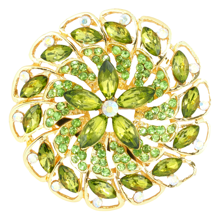 Брошка Квітка із зеленими стразами фото №14 Брошка Квітка із зеленими стразами фото №14