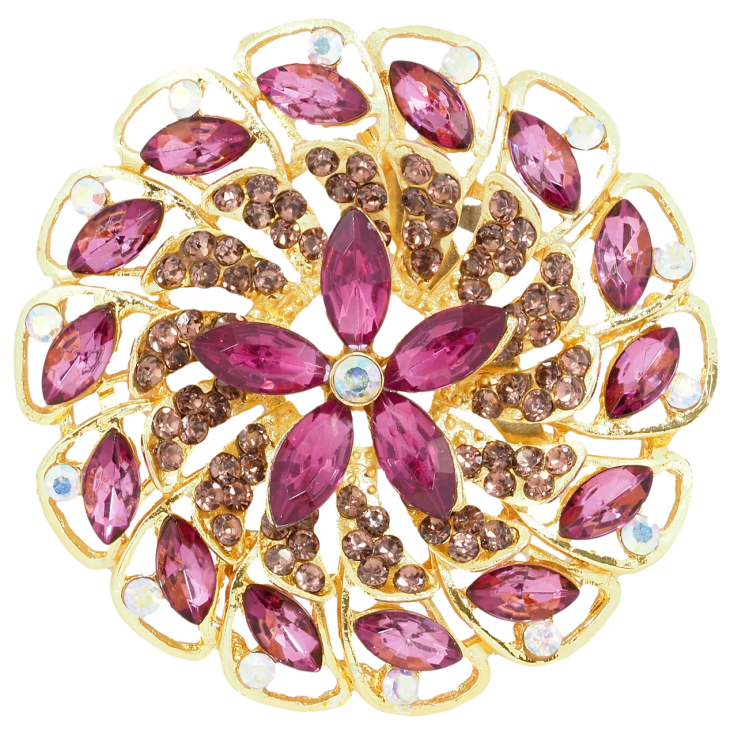 Брошка Квітка із бордовими стразами фото №21 Брошка Квітка із бордовими стразами фото №21