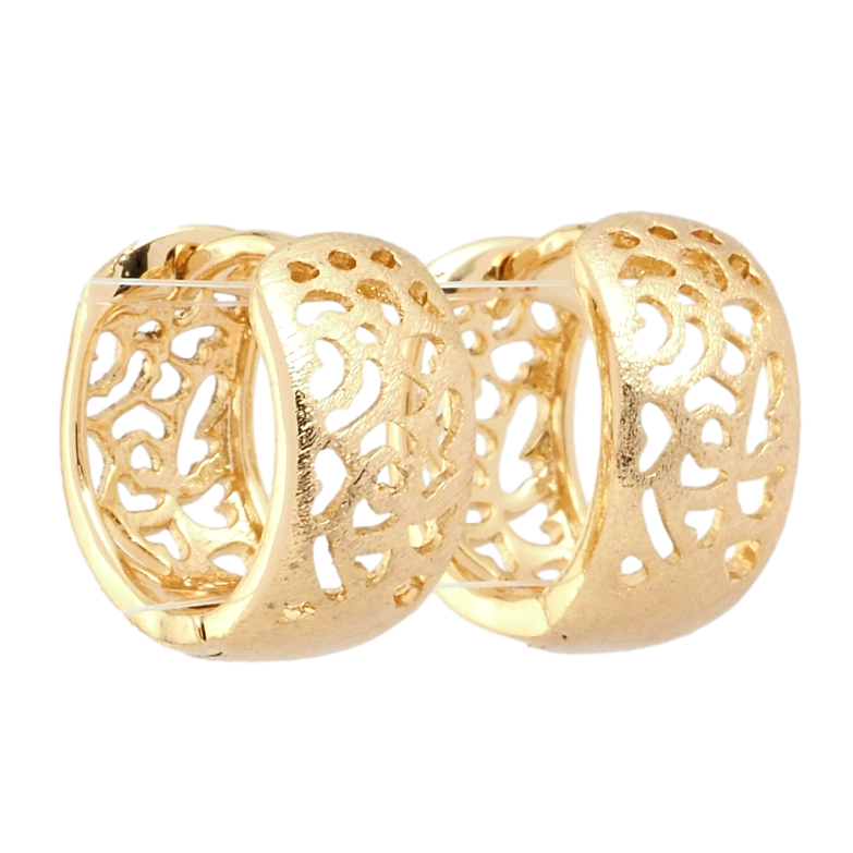 Сережки Xuping Позолота 18K колечка Різьблений орнамент фото №1
