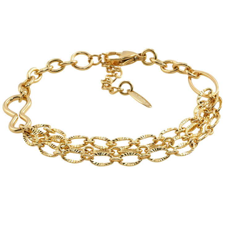 Браслет Xuping Позолота 18K Плетіння Комбіноване довжина з дод. ланцюжком 19.5-22.5см х 5-10мм фото №7