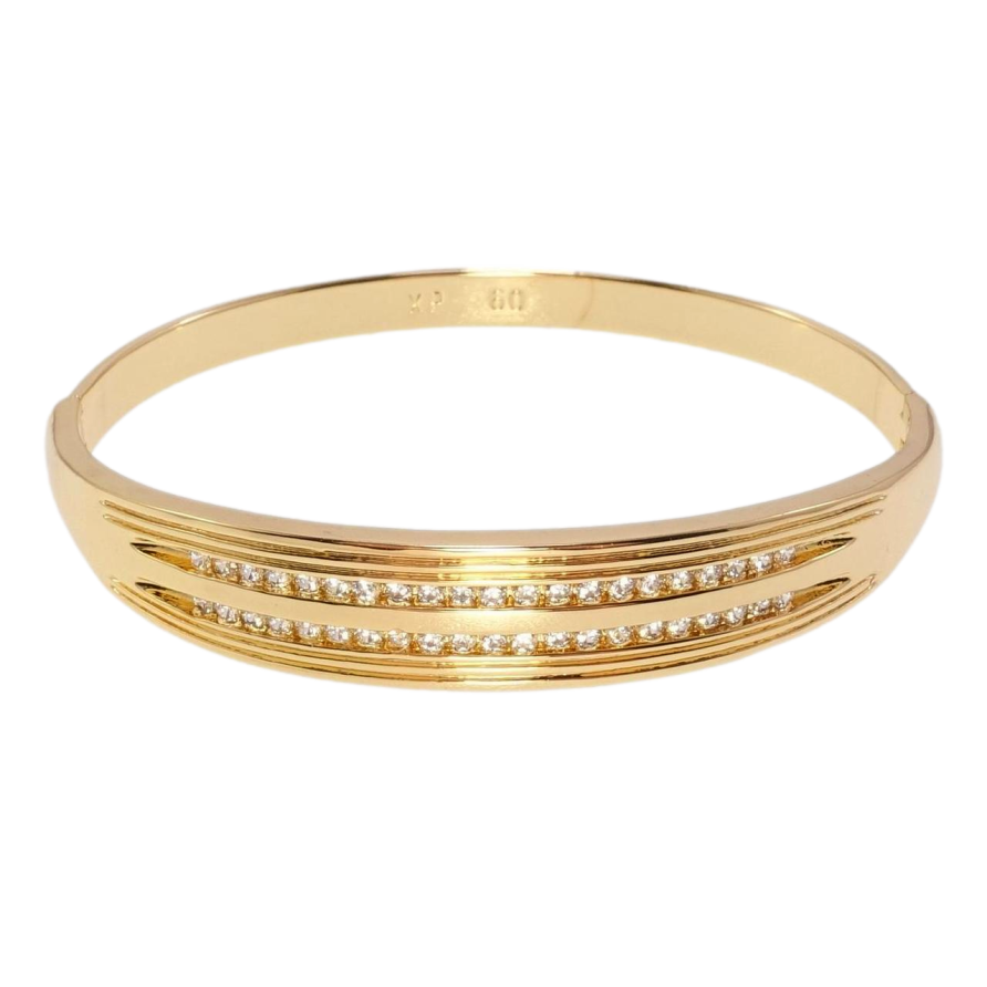 Браслет Xuping Позолота 18K Дорожки цирконію ø 5,7см фото №1 Браслет Xuping Позолота 18K Дорожки цирконію ø 5,7см фото №1