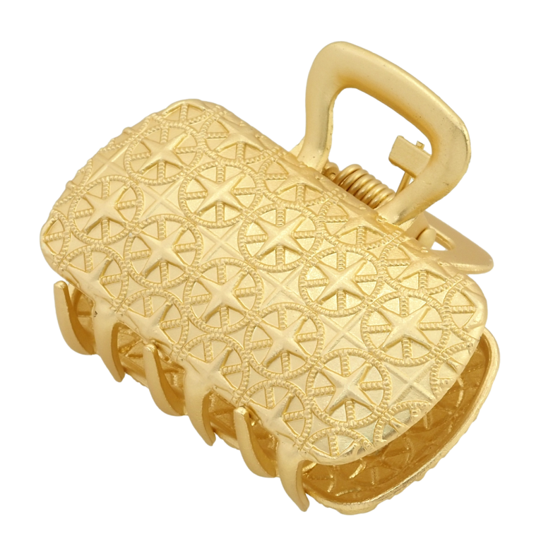 Краб металевий Прямокутник з візерунком довжина 4.4см, матове напилення фото №8