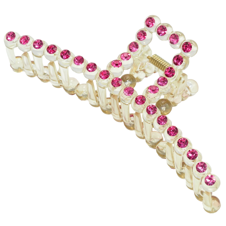 Краб пластиковий Дуга з рожевими стразами довжина 11.8см фото №1