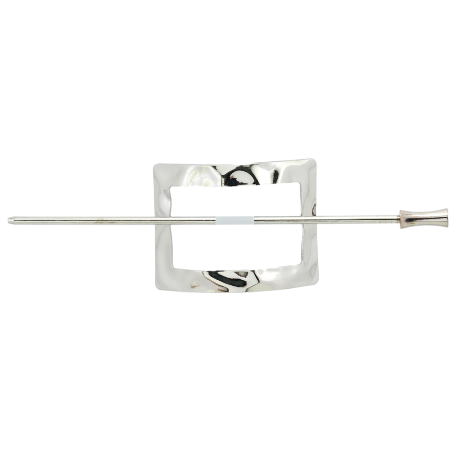 Заколка Прямокутник зі шпажкою розмір 5.2см х 4см, довжина шп. 13.8см фото №1