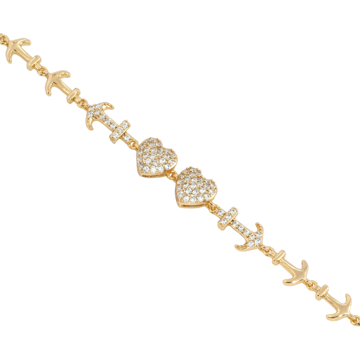 Браслет Xuping Позолота 18K Два сердца, звенья якорь размер с доп. замком 17, 19см х 6-8мм фото №6 Браслет Xuping Позолота 18K Два сердца, звенья якорь размер с доп. замком 17, 19см х 6-8мм фото №6