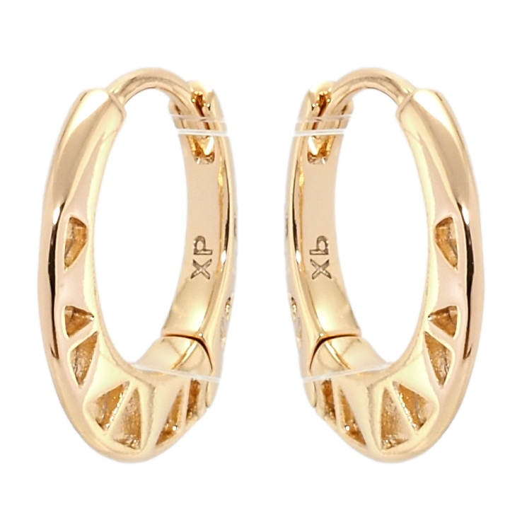 Серьги Xuping Позолота 18K колечки Боковые резные треугольники фото №25 Серьги Xuping Позолота 18K колечки Боковые резные треугольники фото №25