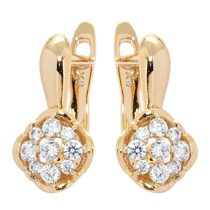 Сережки Xuping Позолота 18K англійський замок Квіточки з цирконієм фото №8 Сережки Xuping Позолота 18K англійський замок Квіточки з цирконієм фото №8