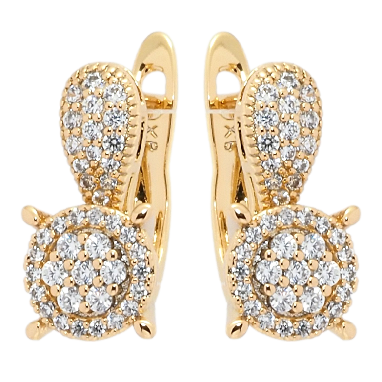 Серьги Xuping Позолота 18K английский замок Блеск фото №6