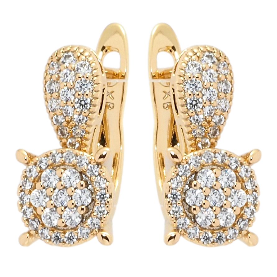 Серьги Xuping Позолота 18K английский замок Блеск фото №1 Серьги Xuping Позолота 18K английский замок Блеск фото №1