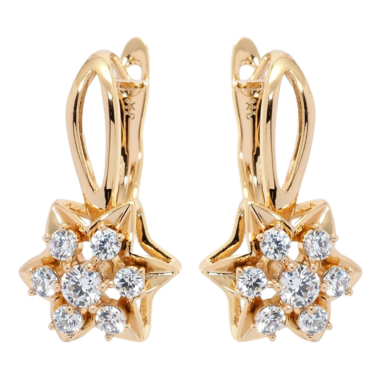 Серьги Xuping Позолота 18K английский замок Звездочки с цирконием фото №1 Серьги Xuping Позолота 18K английский замок Звездочки с цирконием фото №1