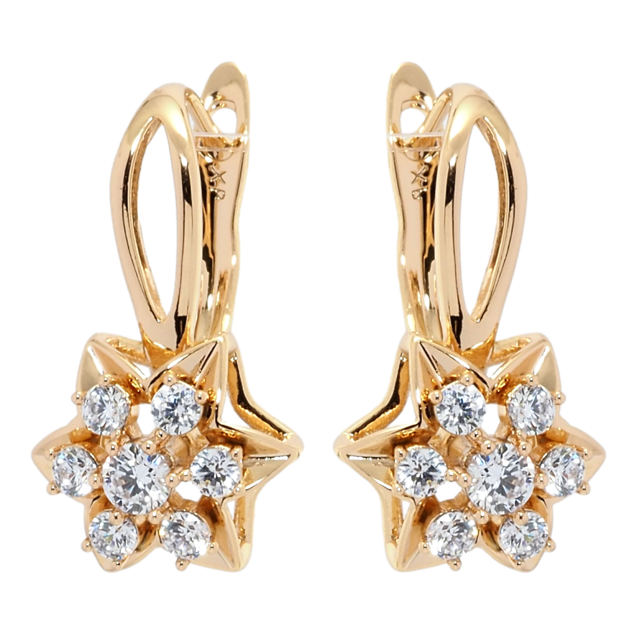 Сережки Xuping Позолота 18K англійський замок Зірочки з цирконієм фото №1 Сережки Xuping Позолота 18K англійський замок Зірочки з цирконієм фото №1