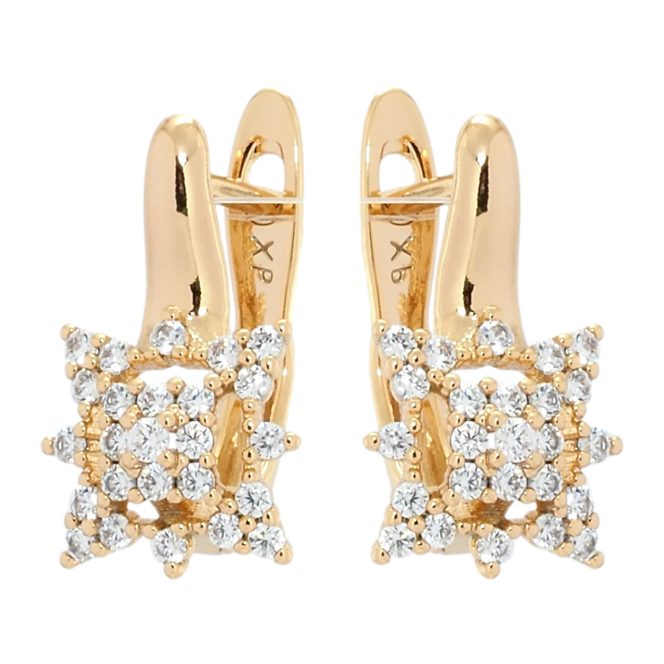 Сережки Xuping Позолота 18K англійський замок Декоративні зірки з цирконієм фото №3 Сережки Xuping Позолота 18K англійський замок Декоративні зірки з цирконієм фото №3