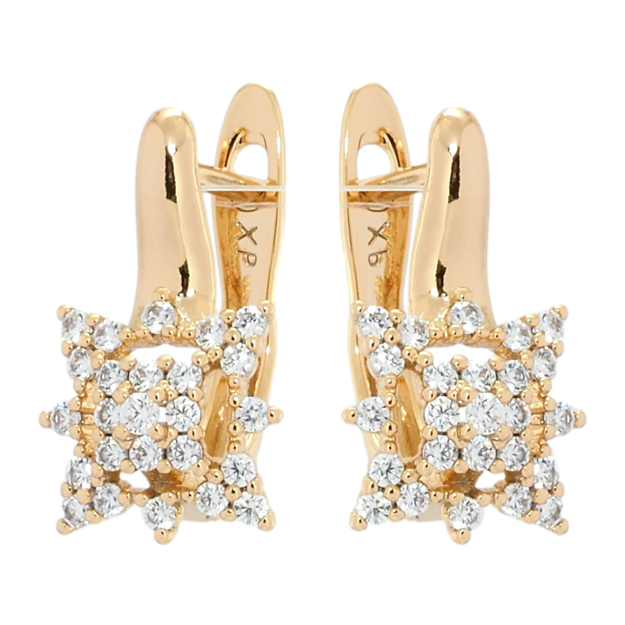 Сережки Xuping Позолота 18K англійський замок Декоративні зірки з цирконієм фото №1 Сережки Xuping Позолота 18K англійський замок Декоративні зірки з цирконієм фото №1