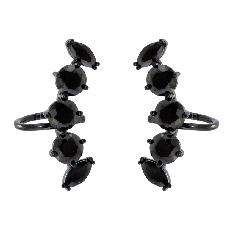 Сережки Xuping Позолота Black (чорне золото) кафи Інкрустація чорним цирконієм фото №1