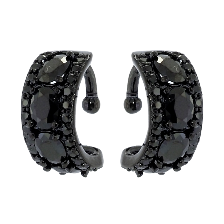 Сережки Xuping Позолота Black (чорне золото) кафи Інкрустація чорним цирконієм фото №1 Сережки Xuping Позолота Black (чорне золото) кафи Інкрустація чорним цирконієм фото №1