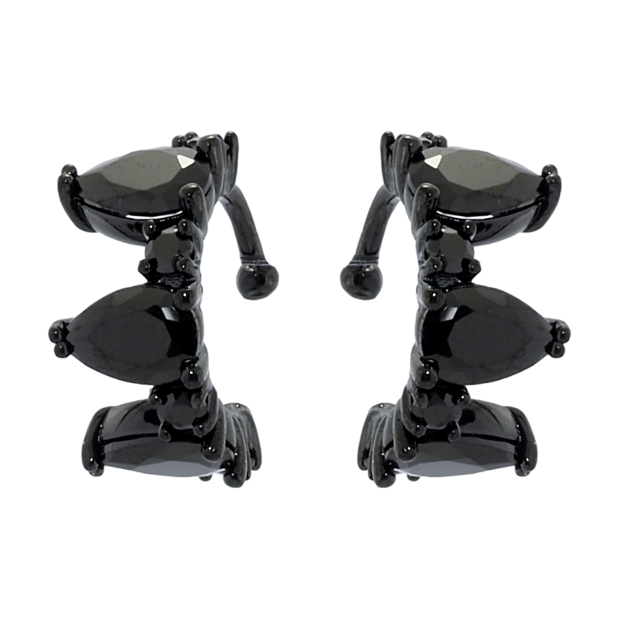 Сережки Xuping Позолота Black (чорне золото) кафи Інкрустація чорним цирконієм фото №1