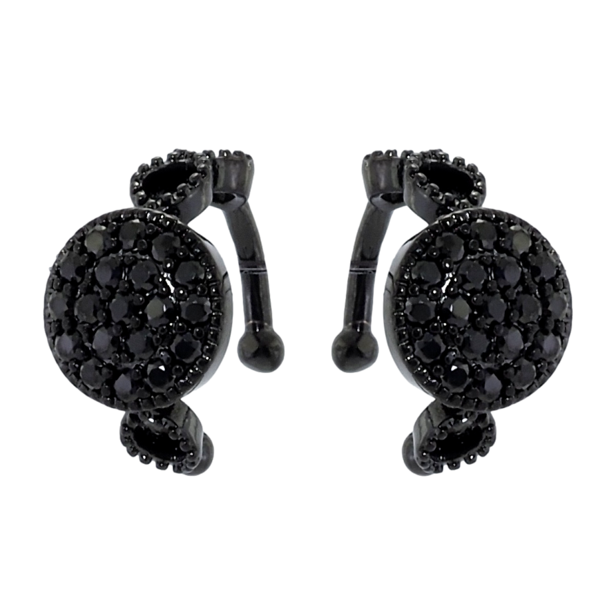 Сережки Xuping Позолота Black (чорне золото) кафи Кола з чорним цирконієм фото №1