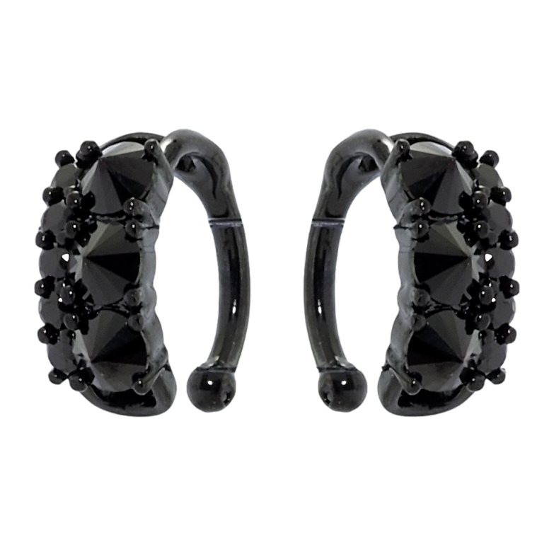 Сережки Xuping Позолота Black (чорне золото) кафи Інкрустація чорним цирконієм фото №2 Сережки Xuping Позолота Black (чорне золото) кафи Інкрустація чорним цирконієм фото №2