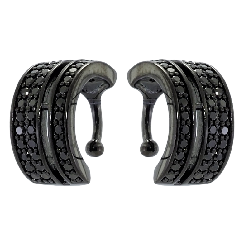 Сережки Xuping Позолота Black (чорне золото) кафи Інкрустація чорним цирконієм фото №1 Сережки Xuping Позолота Black (чорне золото) кафи Інкрустація чорним цирконієм фото №1