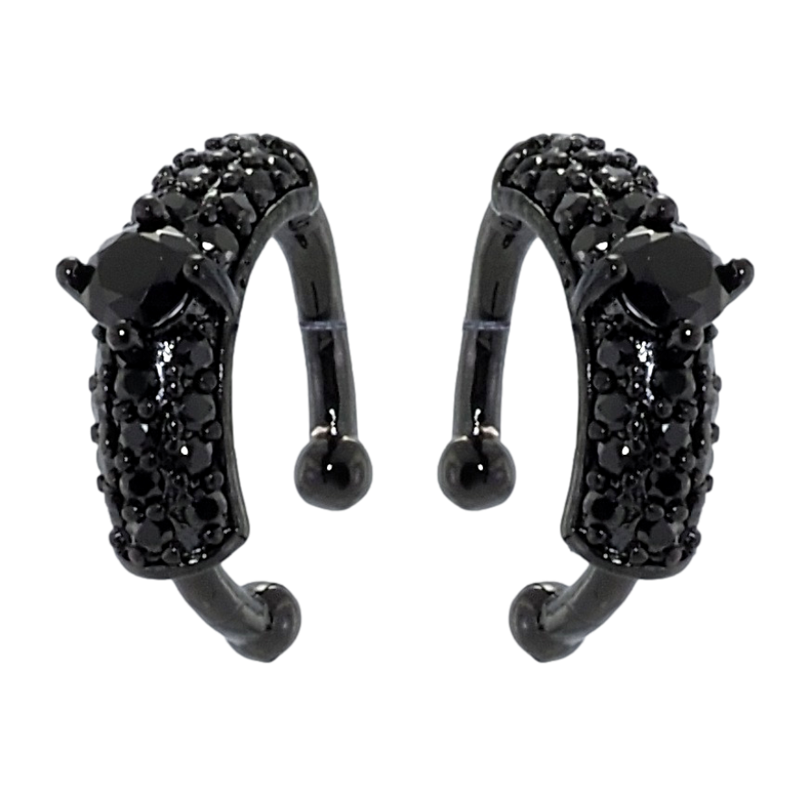 Сережки Xuping Позолота Black (чорне золото) кафи Інкрустація чорним цирконієм фото №1