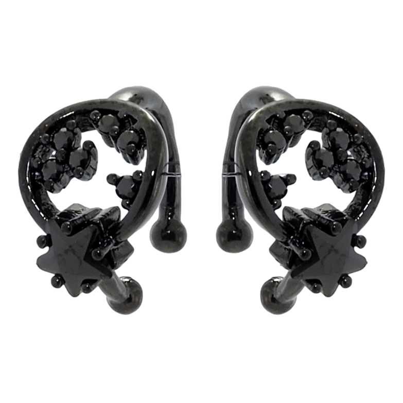 Серьги Xuping Позолота Black (черное золото) каффы Инкрустация черным цирконием фото №1 Серьги Xuping Позолота Black (черное золото) каффы Инкрустация черным цирконием фото №1
