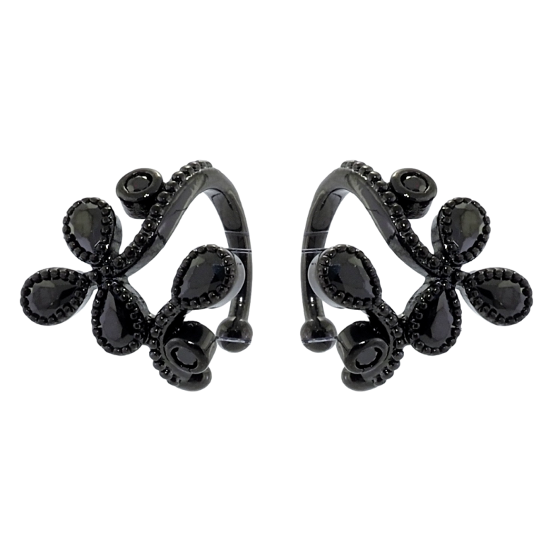 Серьги Xuping Позолота Black (черное золото) каффы Инкрустация черным цирконием фото №1 Серьги Xuping Позолота Black (черное золото) каффы Инкрустация черным цирконием фото №1