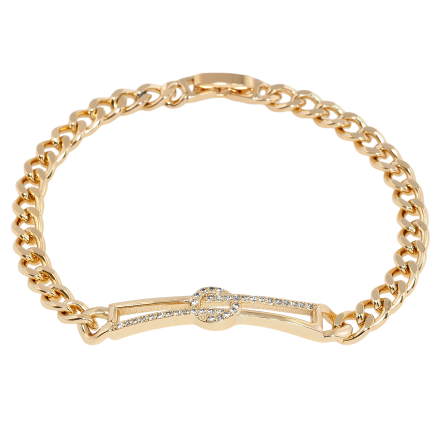 Браслет Xuping Позолота 18K Ланцюжок з декоративною вставкою довжина 19см х 5мм фото №1