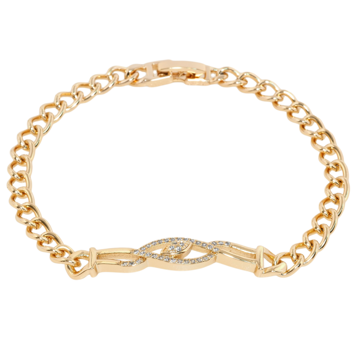 Браслет Xuping Позолота 18K Ланцюжок з декоративною вставкою довжина 19.5см х 5мм фото №17