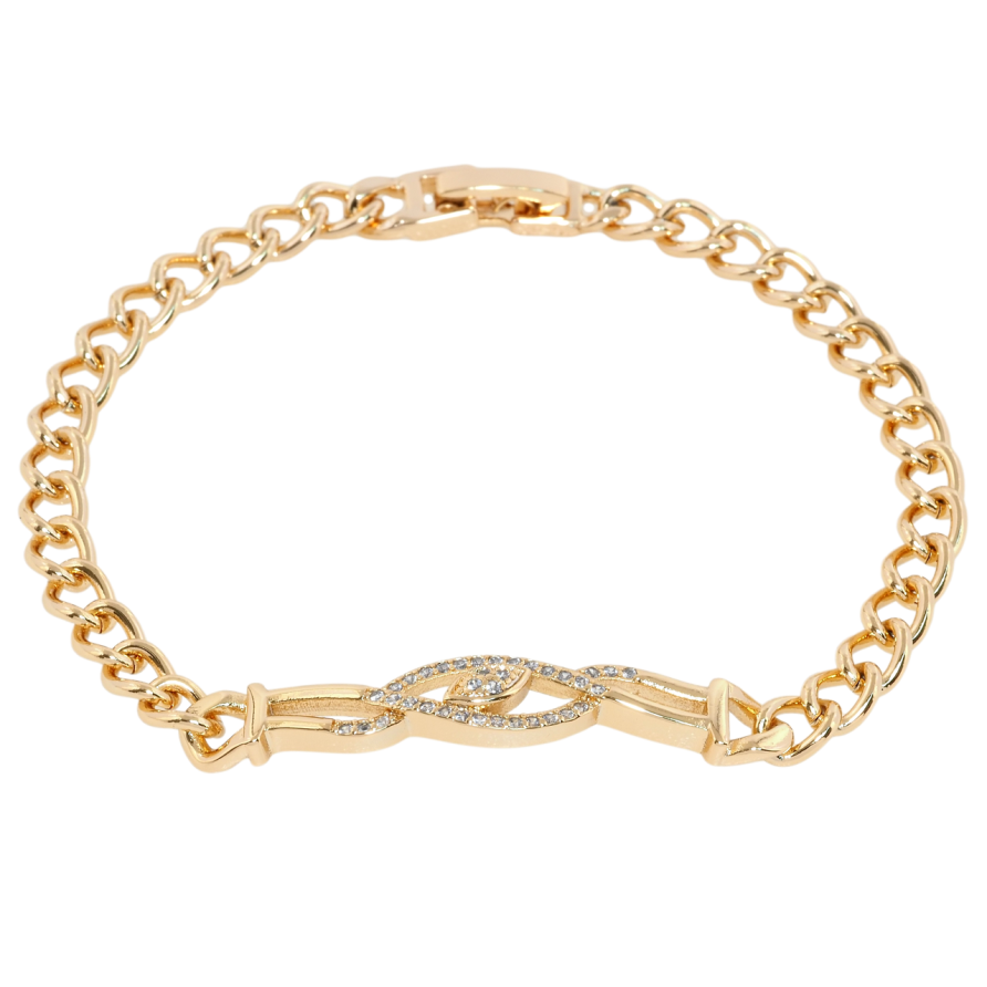 Браслет Xuping Позолота 18K Ланцюжок з декоративною вставкою довжина 19.5см х 5мм фото №1 Браслет Xuping Позолота 18K Ланцюжок з декоративною вставкою довжина 19.5см х 5мм фото №1