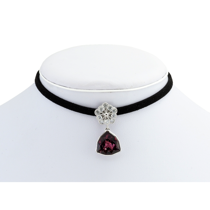 Кулон Xuping колір Родій з кр-ми Swarovski на чорній стрічці Квітка з кристальною підвіскою довжина 31,5-36,5см фото №15 Кулон Xuping колір Родій з кр-ми Swarovski на чорній стрічці Квітка з кристальною підвіскою довжина 31,5-36,5см фото №15