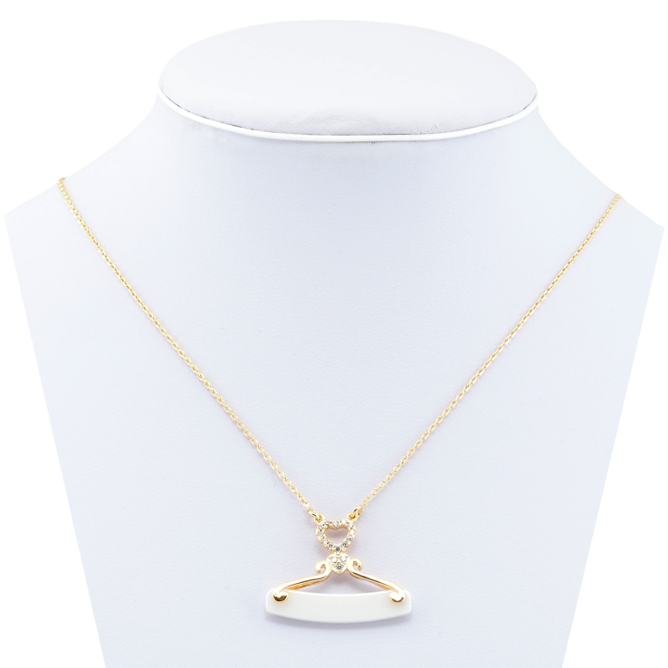 Підвіска на ланцюжку Xuping Позолота 18K Декоративна підвіска з білою керамікою довжина 42-47,5см х 1мм фото №25