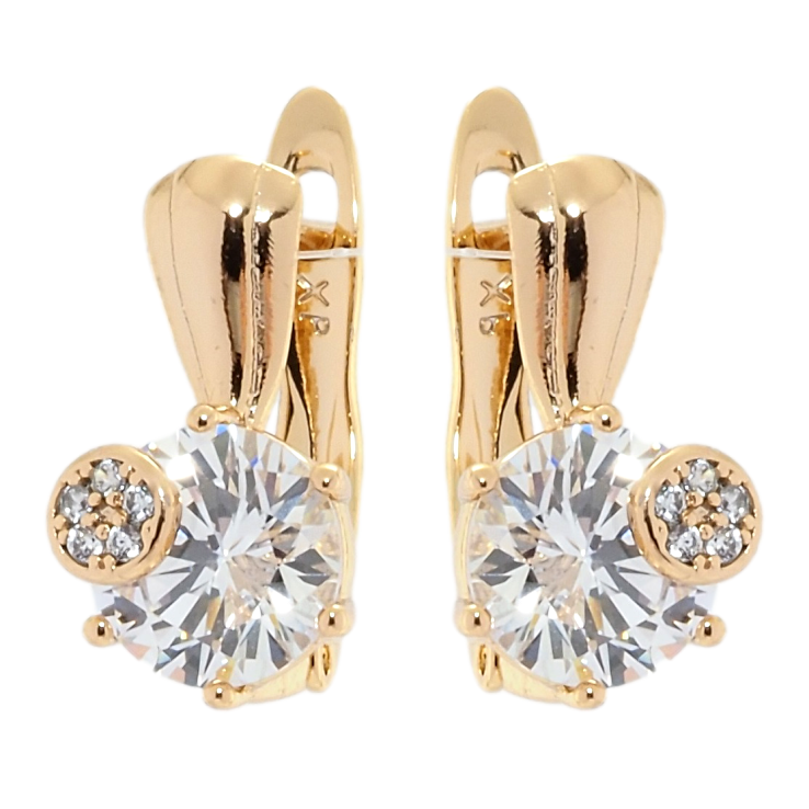 Сережки Xuping Позолота 18K англійський замок Фіаніти фото №6