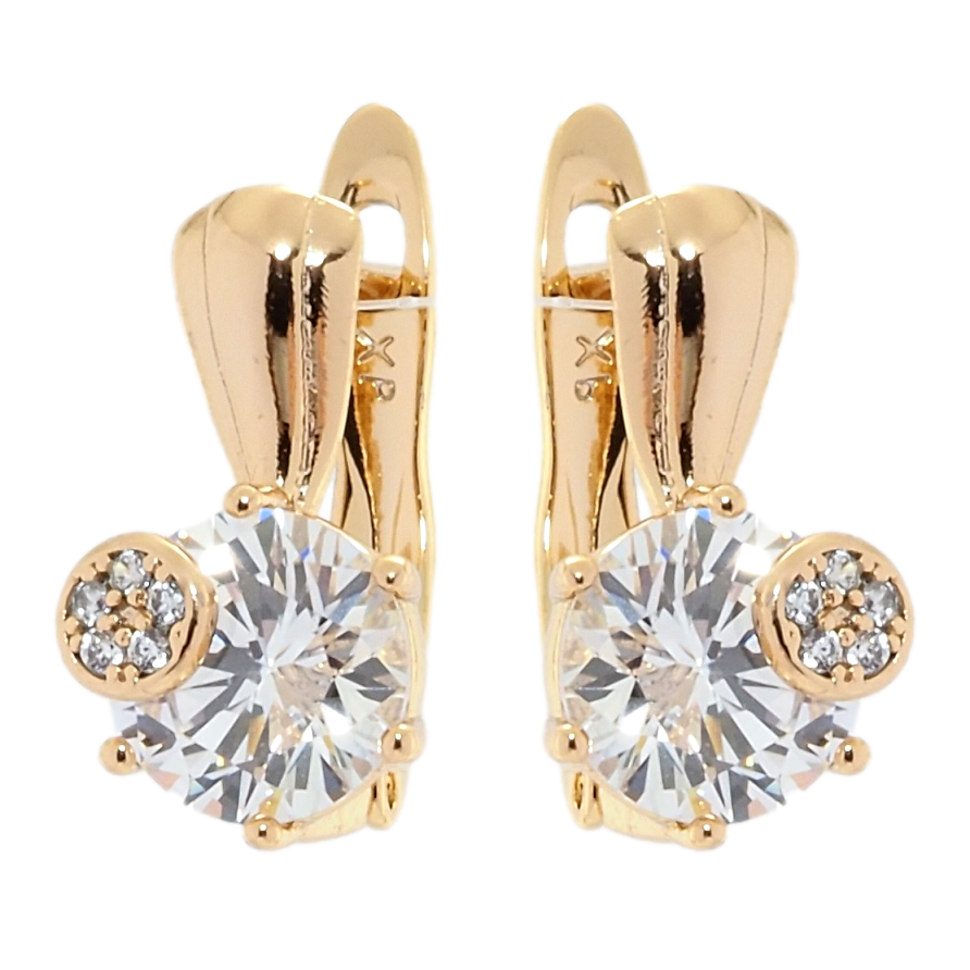 Сережки Xuping Позолота 18K англійський замок Фіаніти фото №1