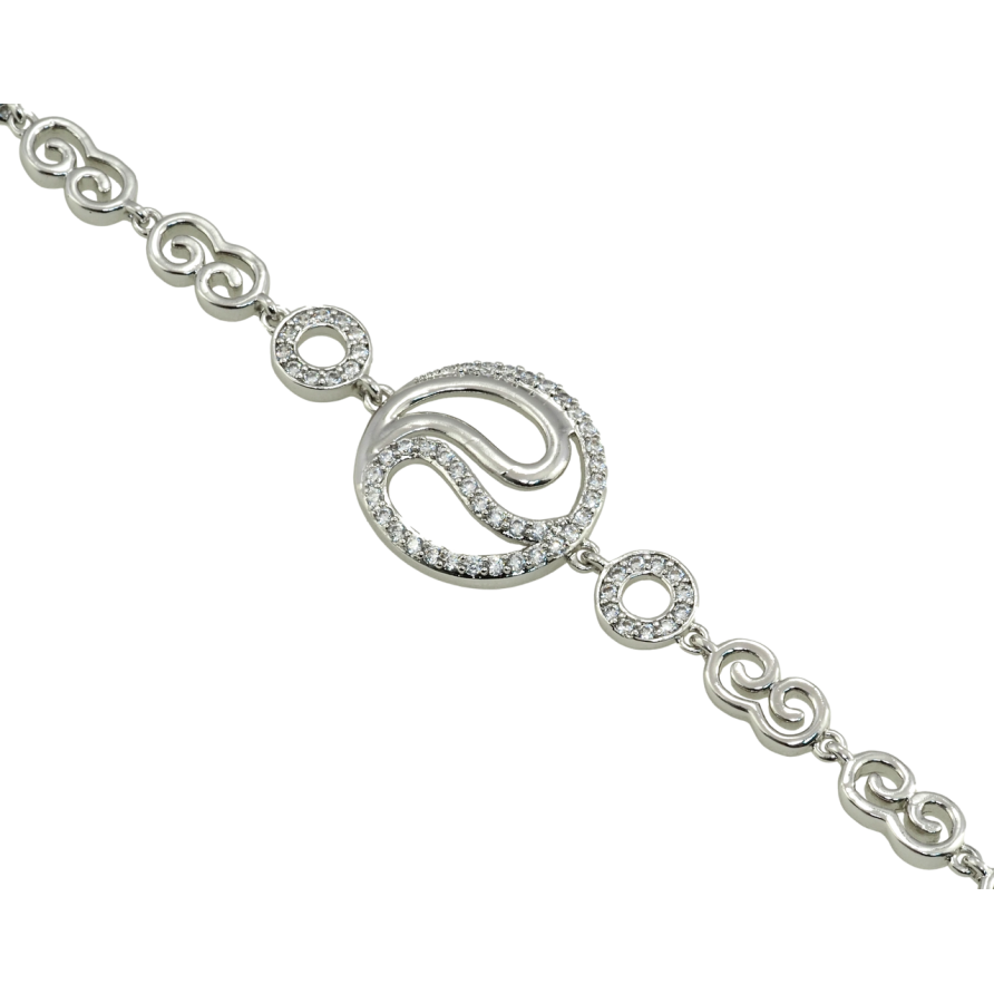 Браслет Xuping Родій Кільця з цирконієм довжина з дод. замком 17,19см х 5-17мм фото №1 Браслет Xuping Родій Кільця з цирконієм довжина з дод. замком 17,19см х 5-17мм фото №1