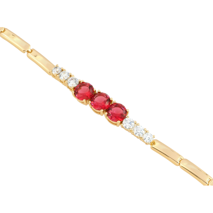 Браслет Xuping Позолота 18K Красные фианиты с цирконием размер 19см х 3мм фото №18 Браслет Xuping Позолота 18K Красные фианиты с цирконием размер 19см х 3мм фото №18