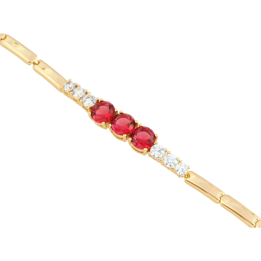 Браслет Xuping Позолота 18K Красные фианиты с цирконием размер 19см х 3мм фото №1 Браслет Xuping Позолота 18K Красные фианиты с цирконием размер 19см х 3мм фото №1