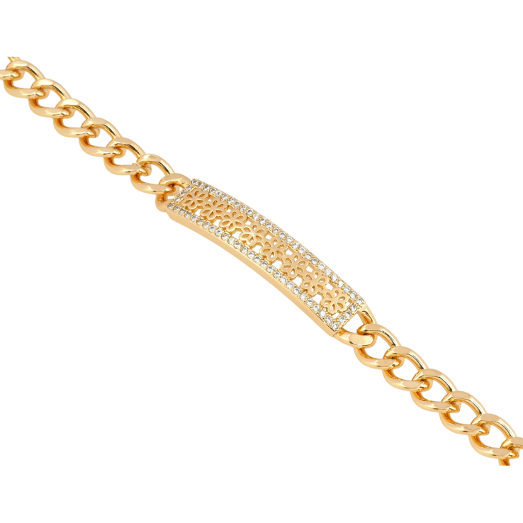 Браслет Xuping Позолота 18K Панцирне плетіння з декоративною вставкою довжина 19см х 6мм фото №11