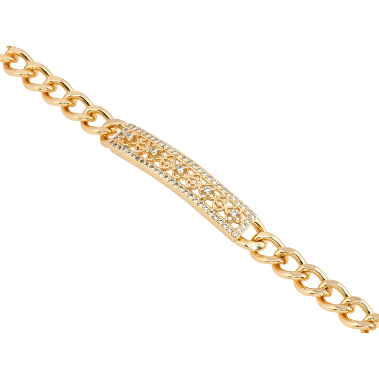 Браслет Xuping Позолота 18K Панцирне плетіння з декоративною вставкою довжина 19см х 6мм фото №12