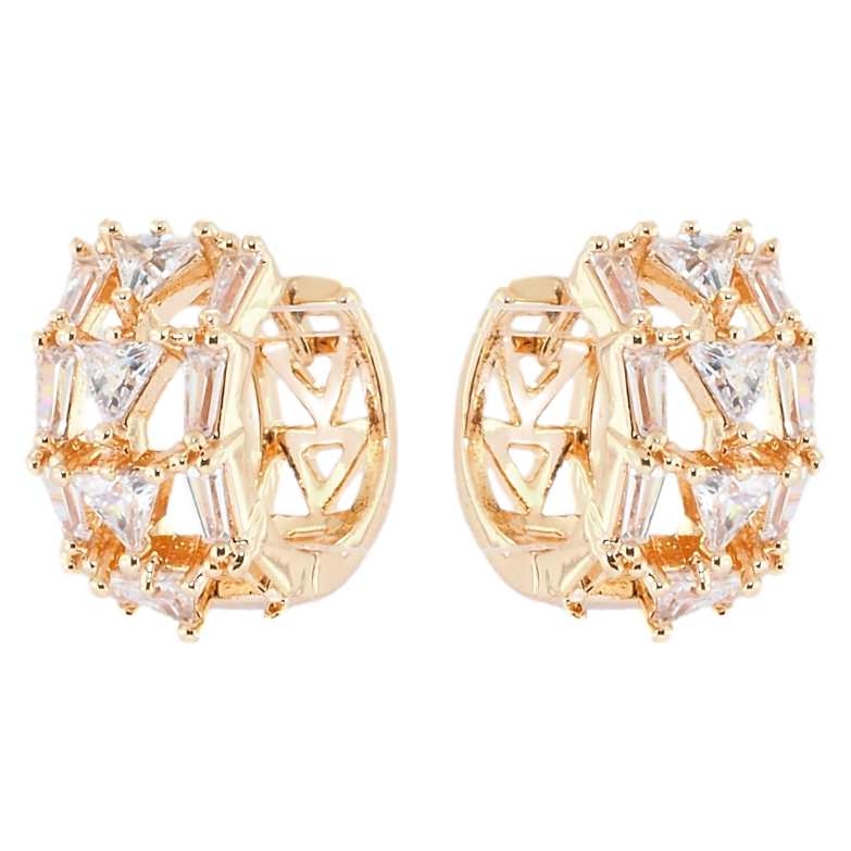 Сережки Xuping M&L Колір 18K колечка Орнамент з цирконієм фото №1