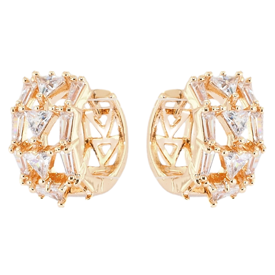 Серьги Xuping M&L Цвет 18K колечки Орнамент с цирконием фото №1